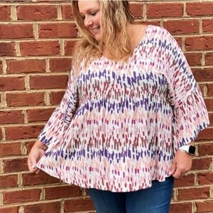 Andre by Unit paint splash Bohemian Relaxed Rayon Top 2x-3x NEW with tag